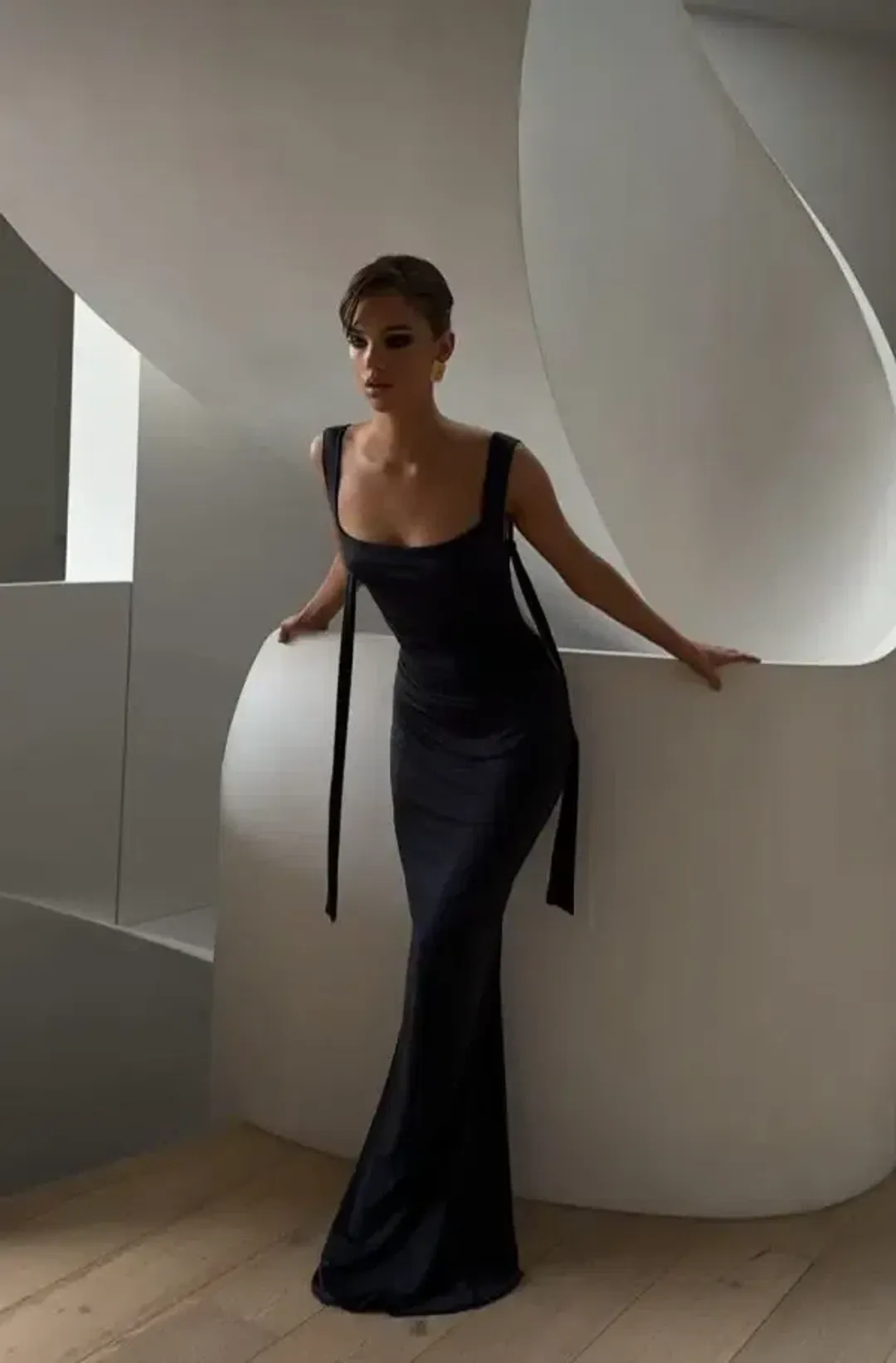 Effie Kats Helena Gown Black Size S / AU 8 for rent on The Volte - main image
