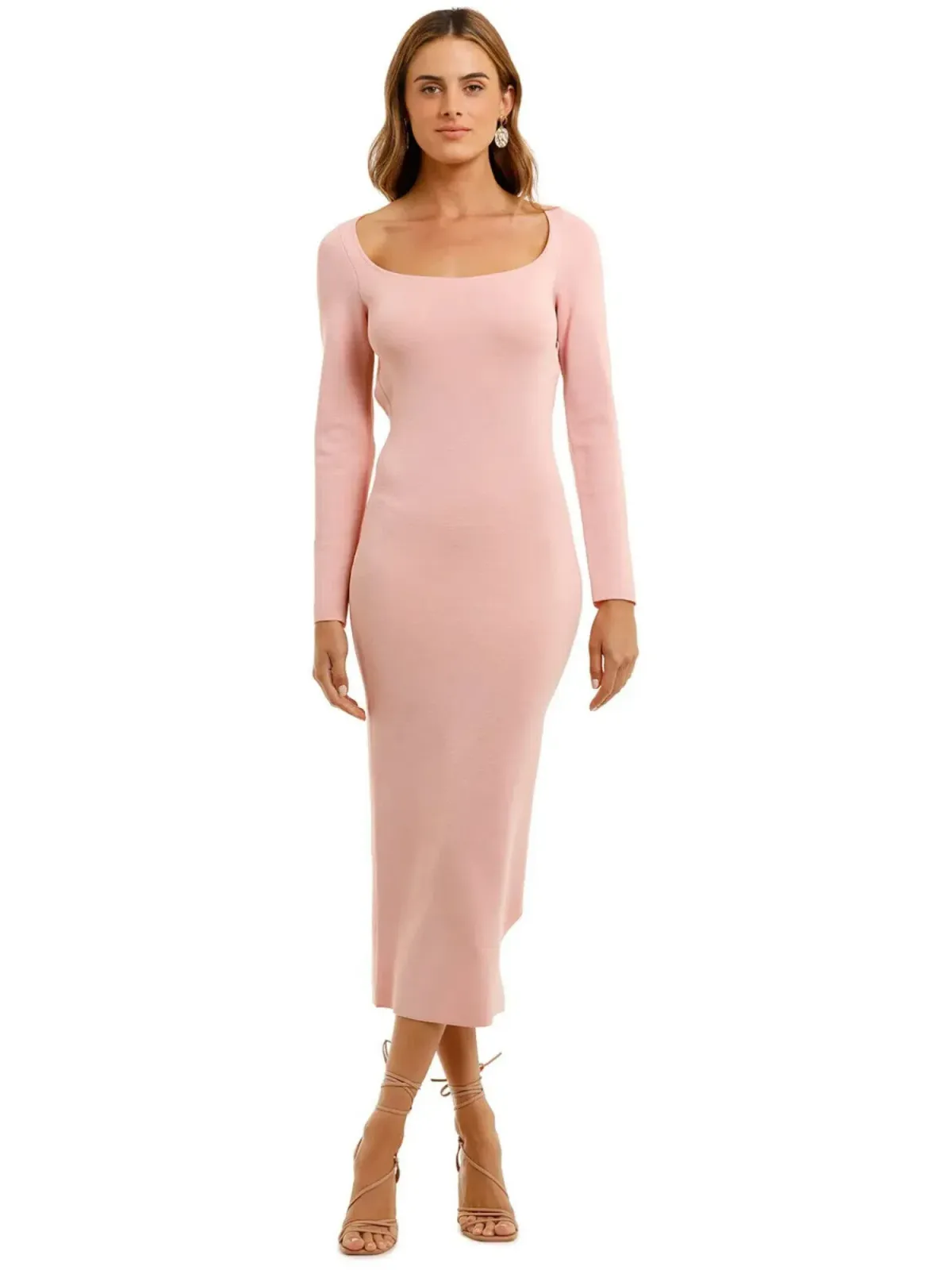 By Jonny Tina Twist Midi Dress in Pink Size Small / AU 8 for rent on The Volte - main image