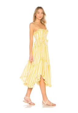 Zimmermann Lumino Floating Stripe Dress in Yellow Stripe Size 0/ AU 8 for rent on The Volte - image 2
