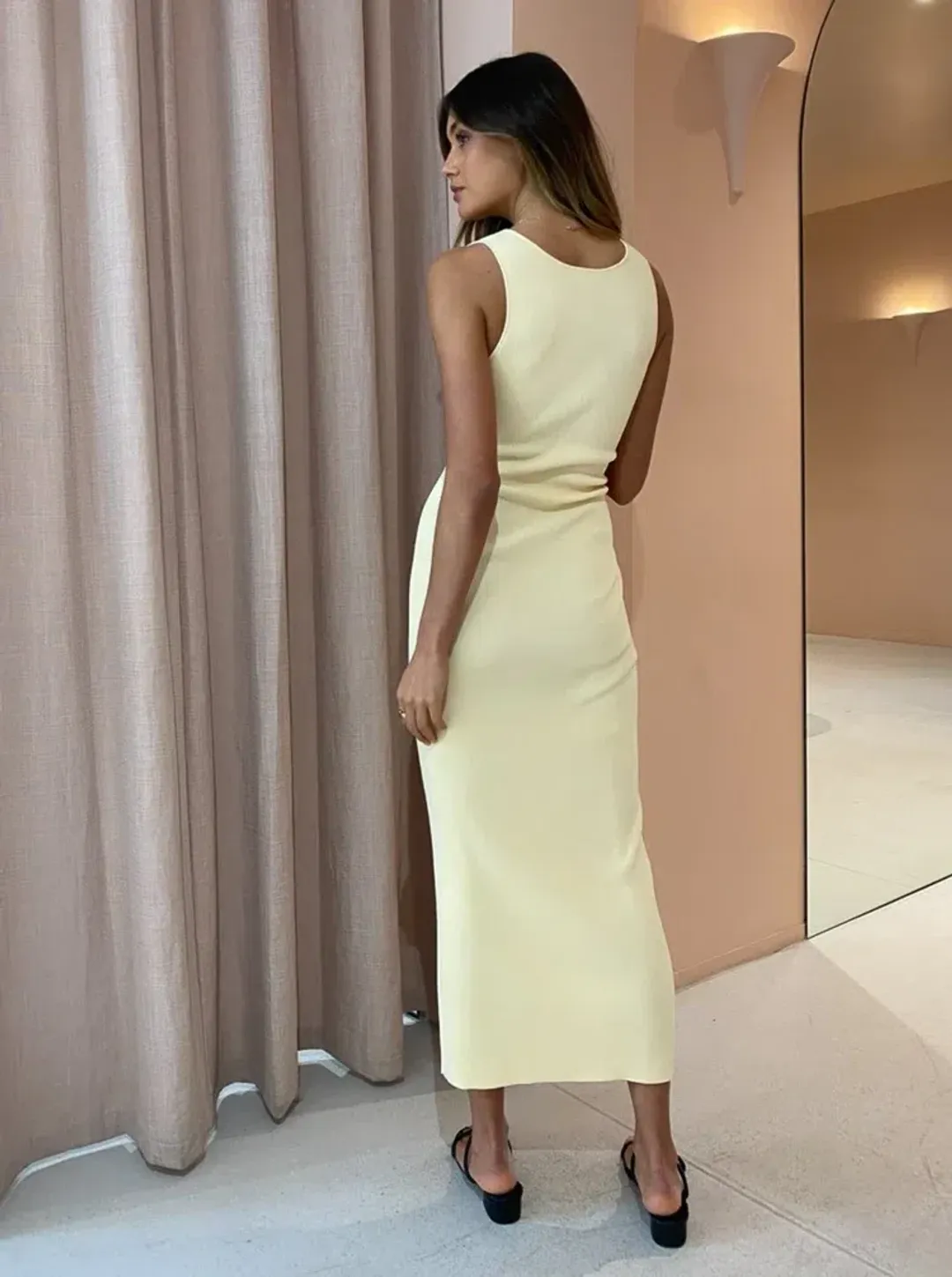 Bec & Bridge Sorbet Summer Midi Dress in Butter Size 10 for rent on The Volte - main image