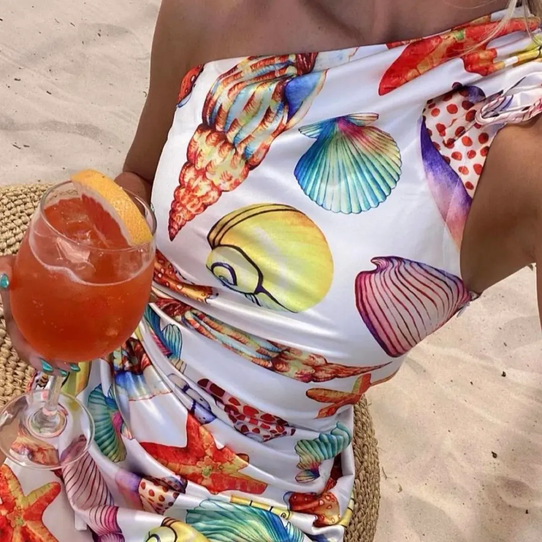 Sonya Moda Nour De La Mer Mini Dress Multi Print Size 10 for rent on The Volte - main image