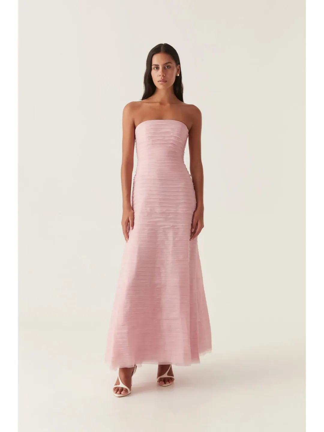 Aje Soundscape Maxi Dress in Chalk Pink Size AU 6 for rent on The Volte - main image