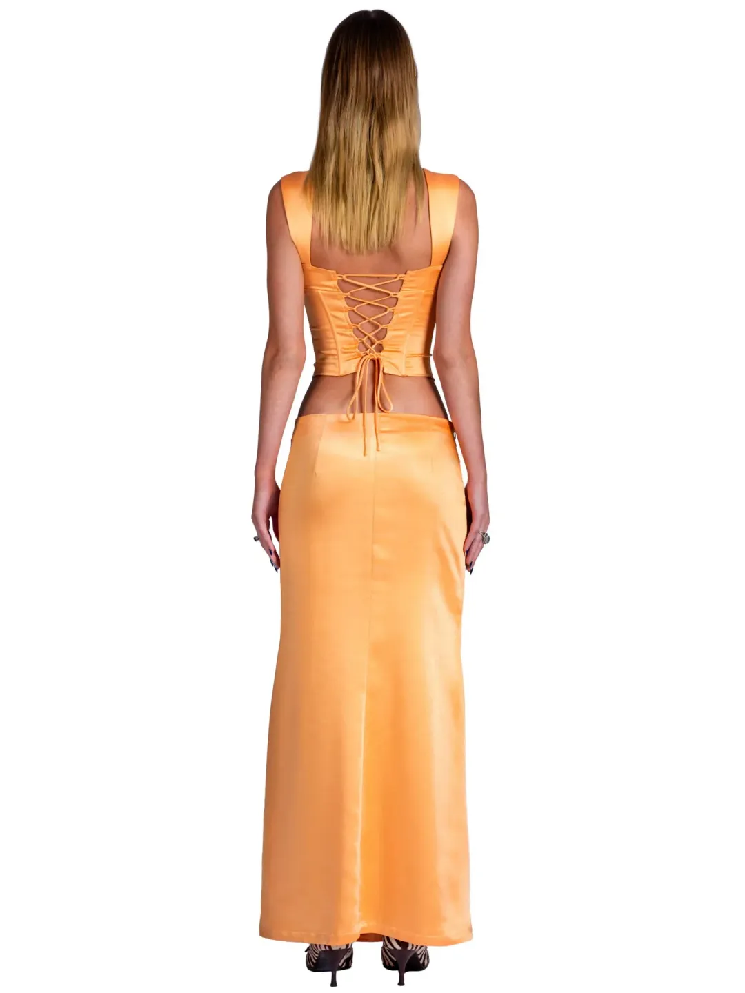 I am Delilah Valerie Corset & Maxi Skirt Sherbet Size S / AU 8 for rent on The Volte - main image
