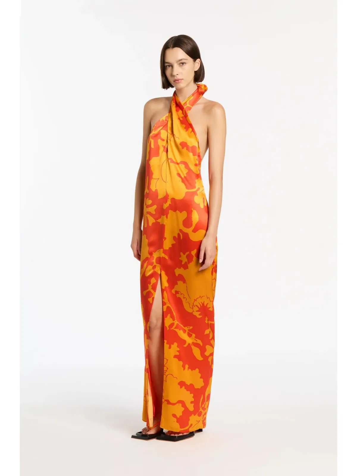 Sir the Label Armel Halter Dress in Orange Size 2 / AU 10 for rent on The Volte - main image