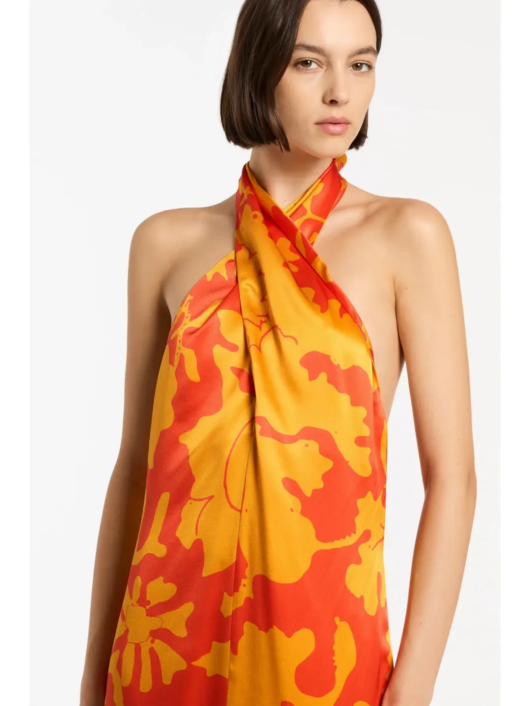 Sir the Label Armel Halter Dress in Orange Size 2 / AU 10 for rent on The Volte - main image