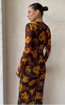 Sir The Label Jacques Mesh Panelled Midi Dress Expressionist Size 2 / AU 10 for rent on The Volte - image 4