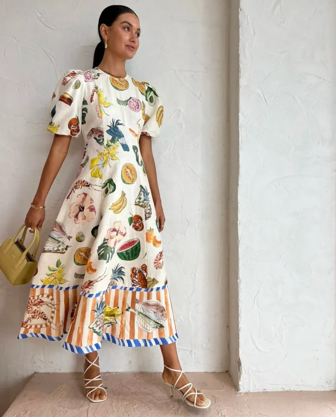 Alemais Theo Midi Dress Print Size AU 10 for rent on The Volte - main image