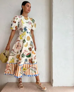 Alemais Theo Midi Dress Print Size AU 10 for rent on The Volte - image 2