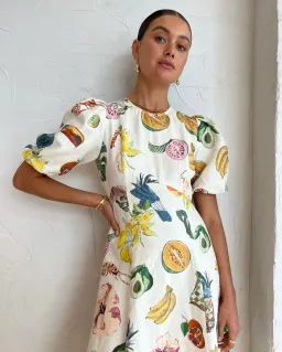 Alemais Theo Midi Dress Print Size AU 10 for rent on The Volte - image 3