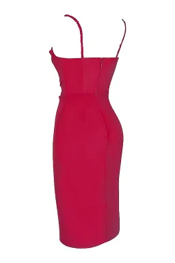 House of CB Jamille  Draped Corset Midi Dress Berry Size S/Au 8  for rent on The Volte - image 7