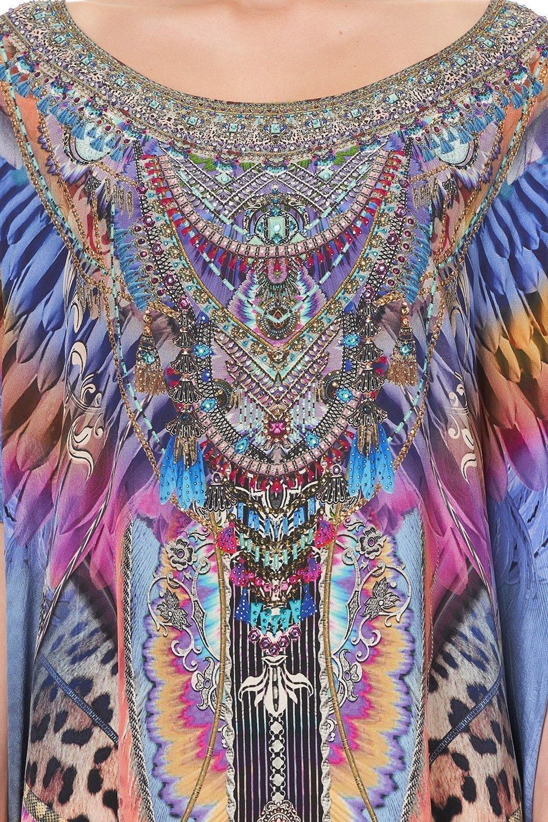 Camilla Love On The Wing Round Neck Kaftan Size 10 for rent on The Volte - main image