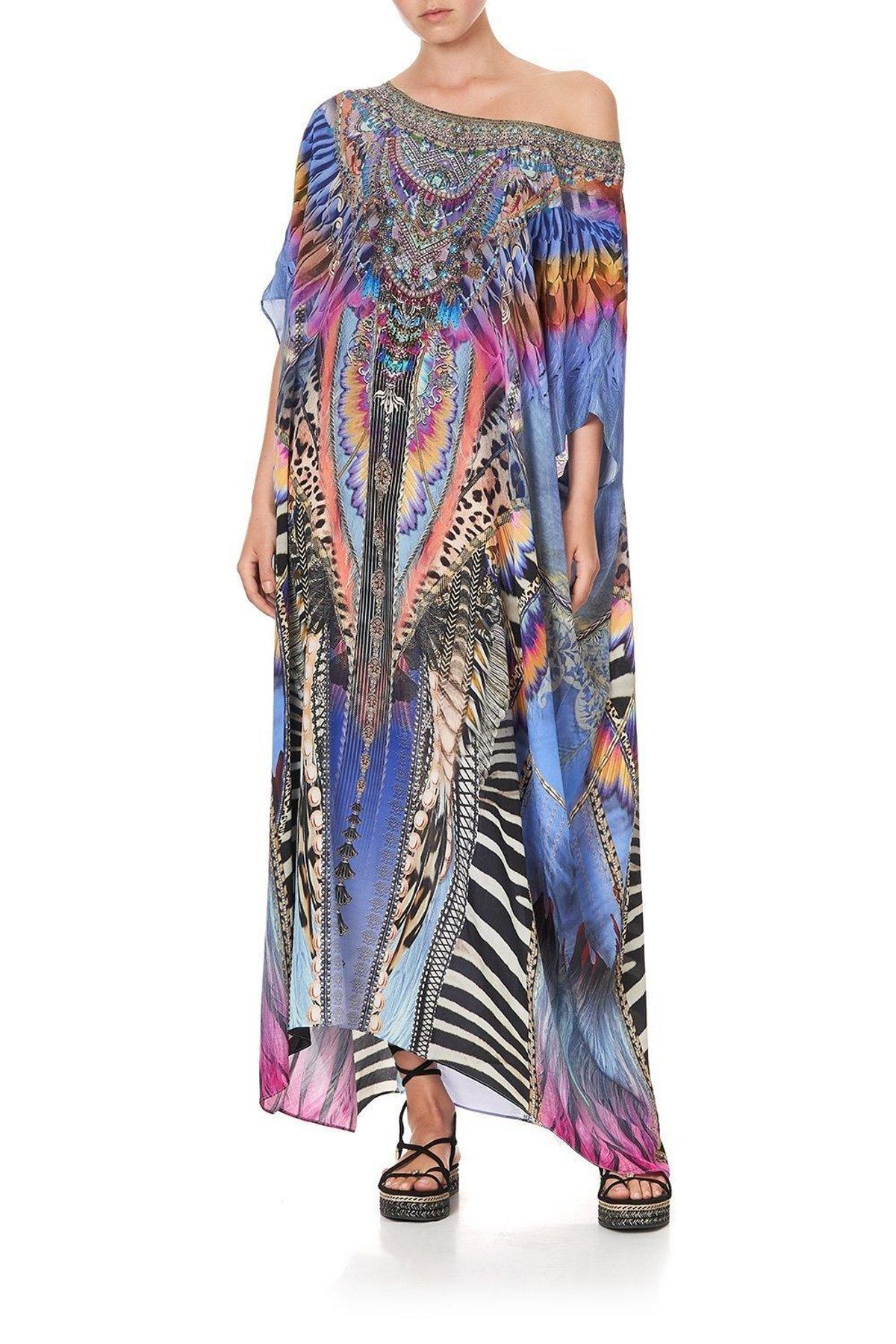 Camilla Love On The Wing Round Neck Kaftan Size 10 for rent on The Volte - main image