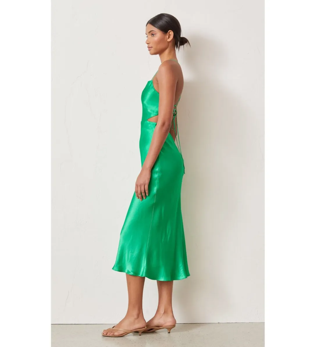 Bec 8 Bridge Loren Midi Dress  Emerald Green Size 8  for rent on The Volte - main image