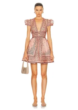 Zimmermann Matchmaker Structured Mini Dress Pink Bandana Print Size 2 / AU 12 for rent on The Volte - image 1