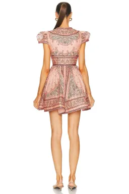 Zimmermann Matchmaker Structured Mini Dress Pink Bandana Print Size 2 / AU 12 for rent on The Volte - image 2