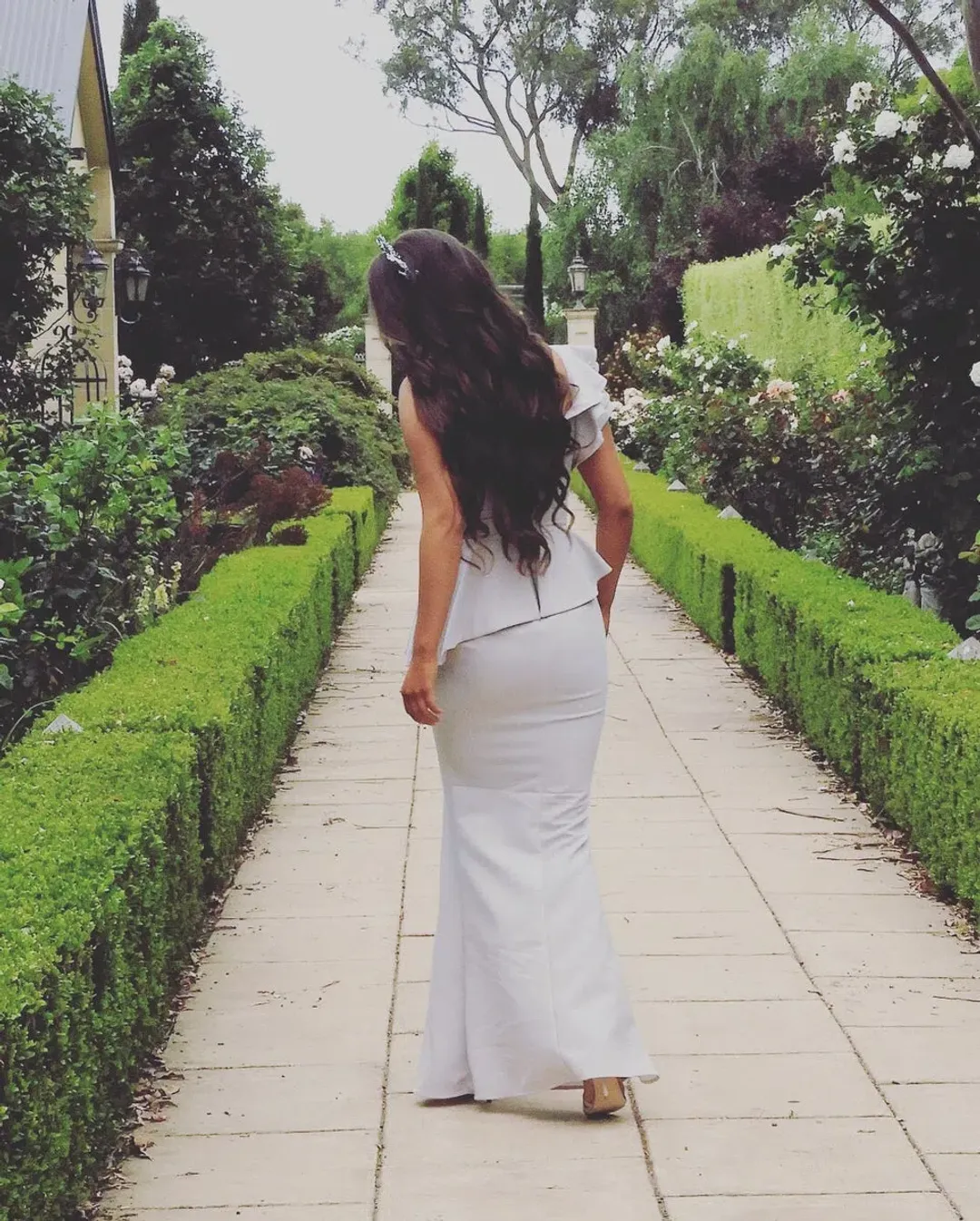 Sheike Grace Maxi Dress Oyster Size 16  for rent on The Volte - main image