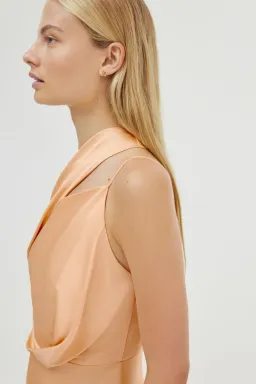 Significant Other Alessia One Shoulder Midi Dress Peach Sherbet Size 8 for rent on The Volte - image 4