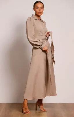 Pasduchas Regalia Shirt Midi Dress Nude Size 8 for rent on The Volte - image 2