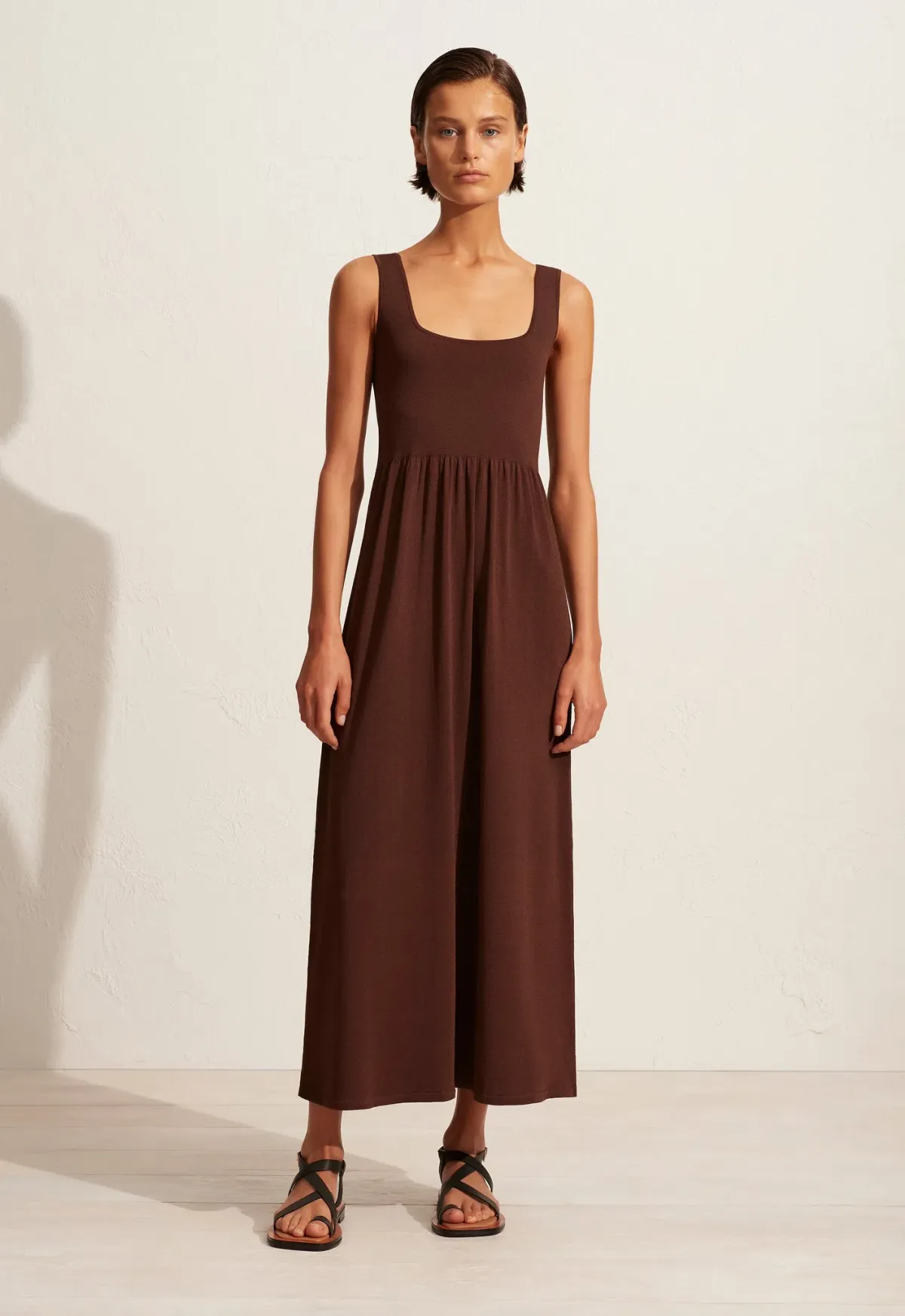 Matteau Classic Knit Dress Brown Size 3 / AU 10 for rent on The Volte - main image