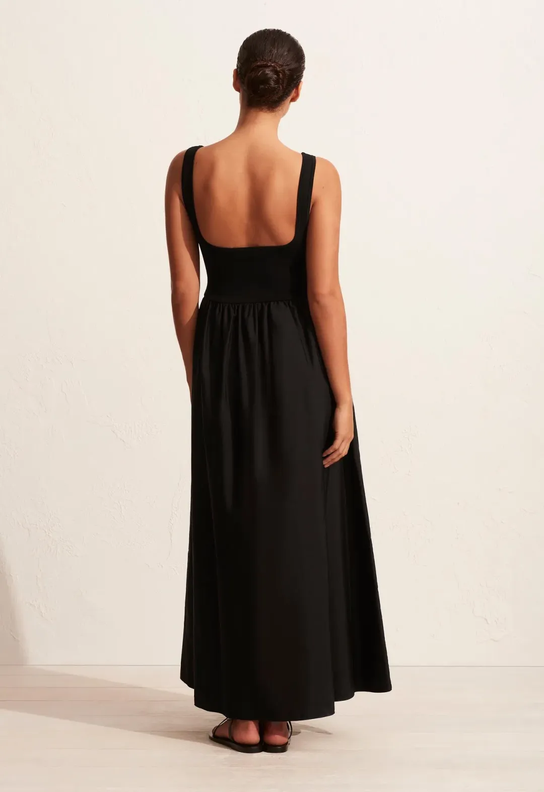 Matteau Knit and Cotton Dress Black Size 2 / AU 8 for rent on The Volte - main image