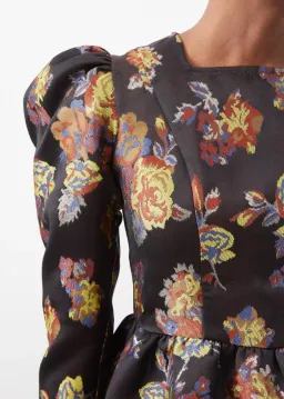 Batsheva Prairie Floral-Jacquard Mini Dress Floral Size 10 for rent on The Volte - image 3