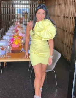Rachel Gilbert Evana Mini Dress Yellow Size 4/AU 14 for rent on The Volte - image 4