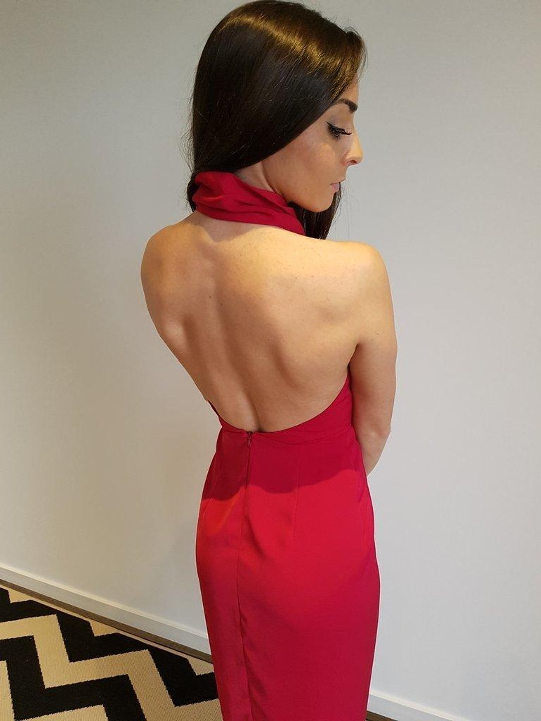 Shona Joy  Monique Funnel Gown Red Size 10  for rent on The Volte - main image