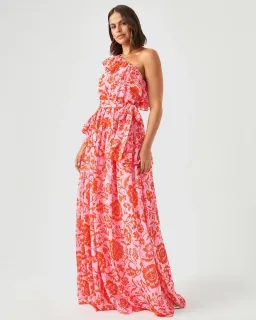 Tussah Odessa Maxi Dress Pink/Red Floral Size 12 for rent on The Volte - image 1