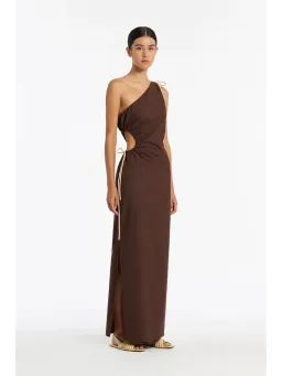 Sir the Label Jeanne One-Shoulder Maxi Dress Brown Size 2 / AU 10 for rent on The Volte - image 3