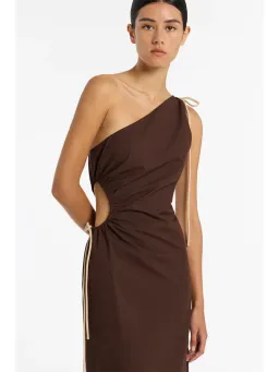 Sir the Label Jeanne One-Shoulder Maxi Dress Brown Size 2 / AU 10 for rent on The Volte - image 2