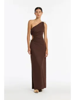 Sir the Label Jeanne One-Shoulder Maxi Dress Brown Size 2 / AU 10 for rent on The Volte - image 1