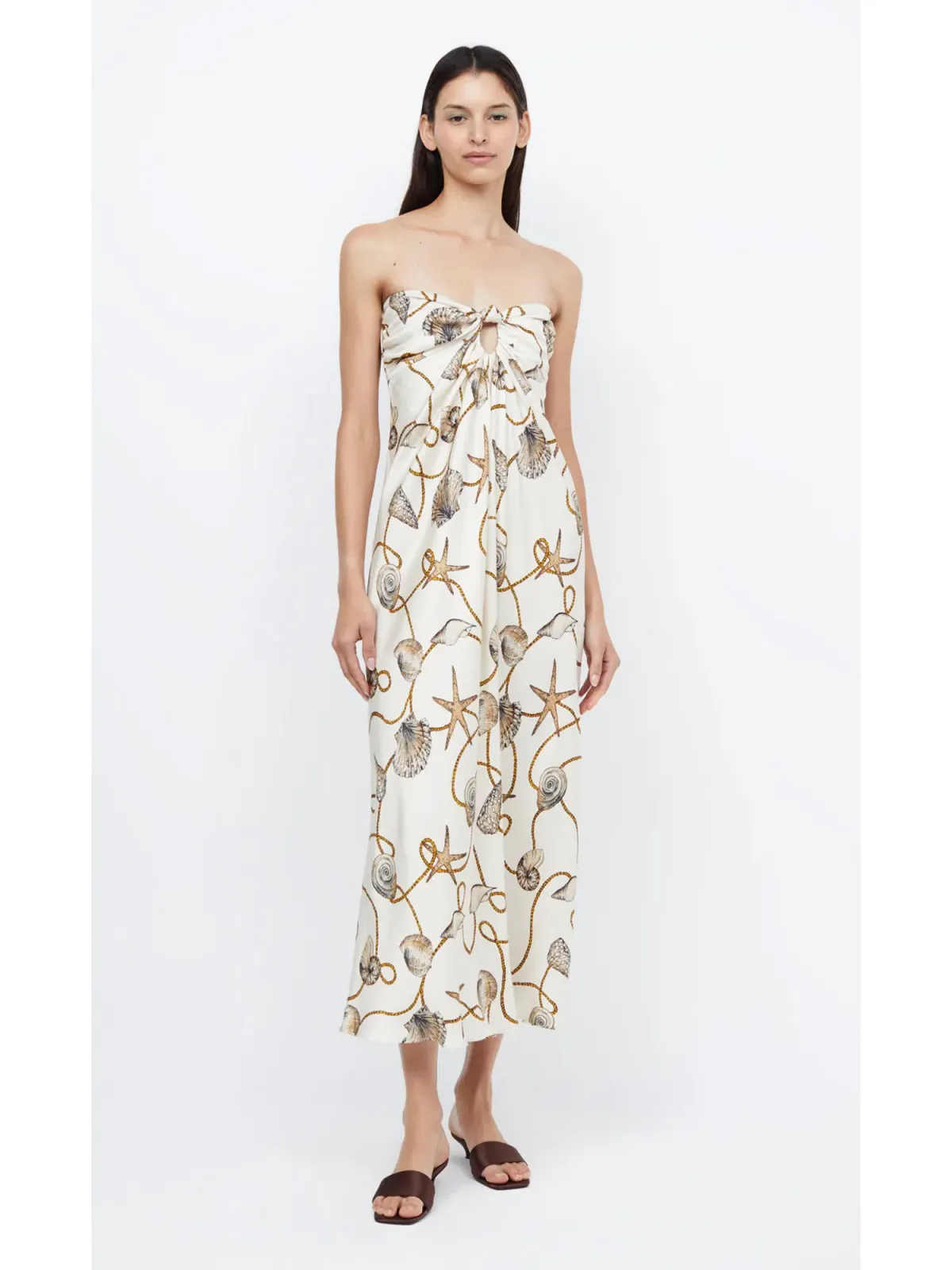 Bec & Bridge Bayside Strapless Maxi Dress In Parisian Shell Size AU 10 for rent on The Volte - main image
