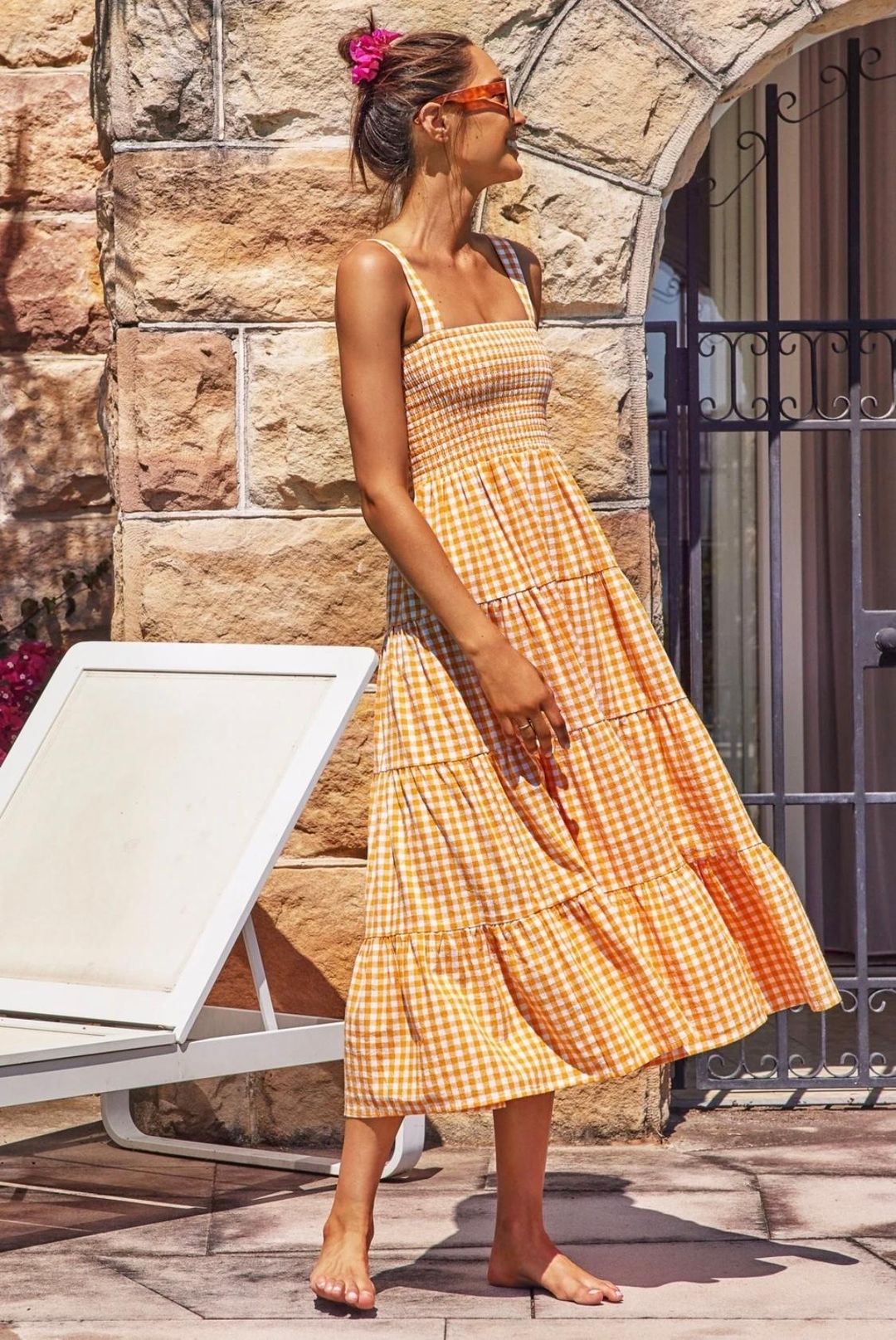Savannah Dress (apricot) for rent on The Volte - main image