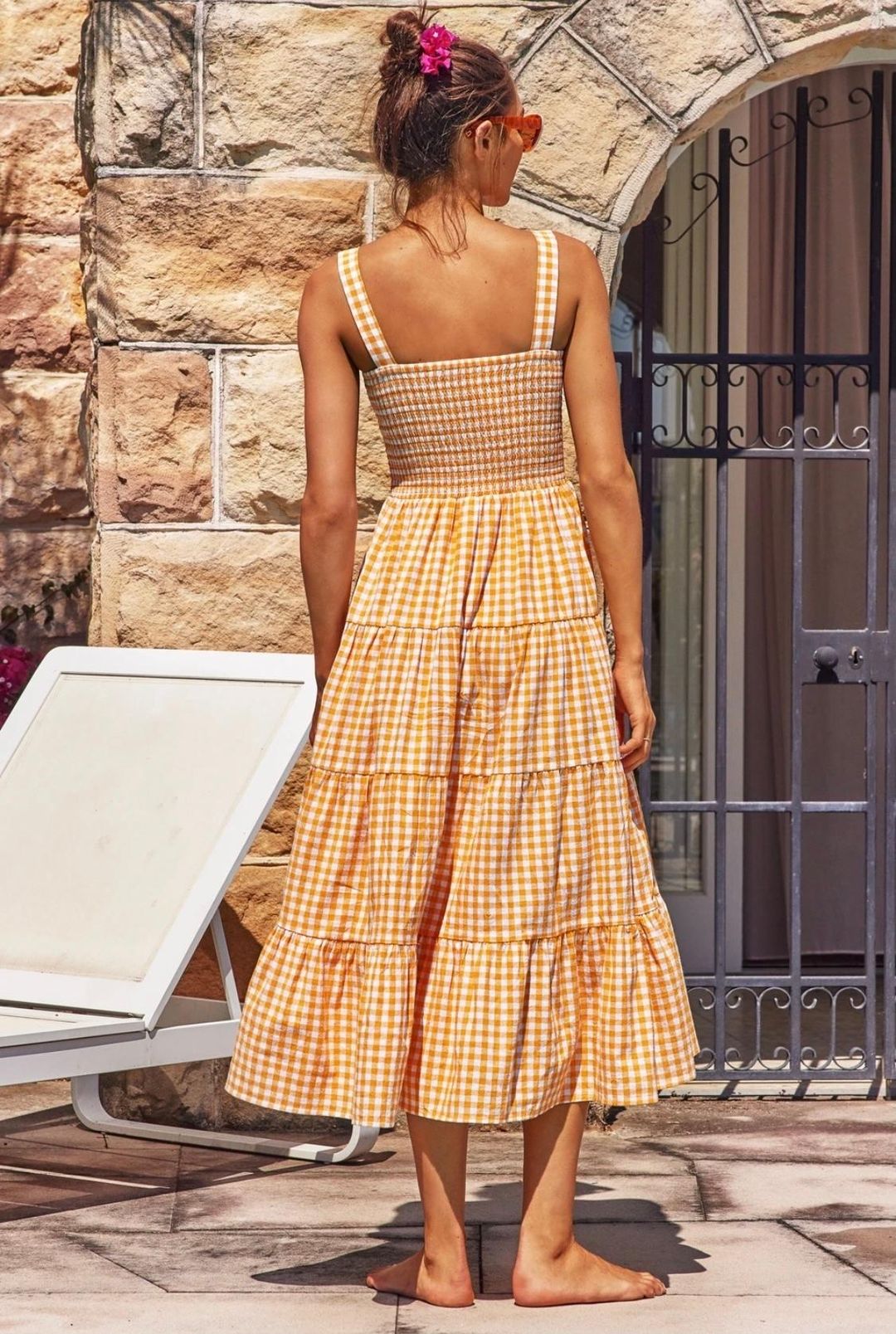 Savannah Dress (apricot) for rent on The Volte - main image