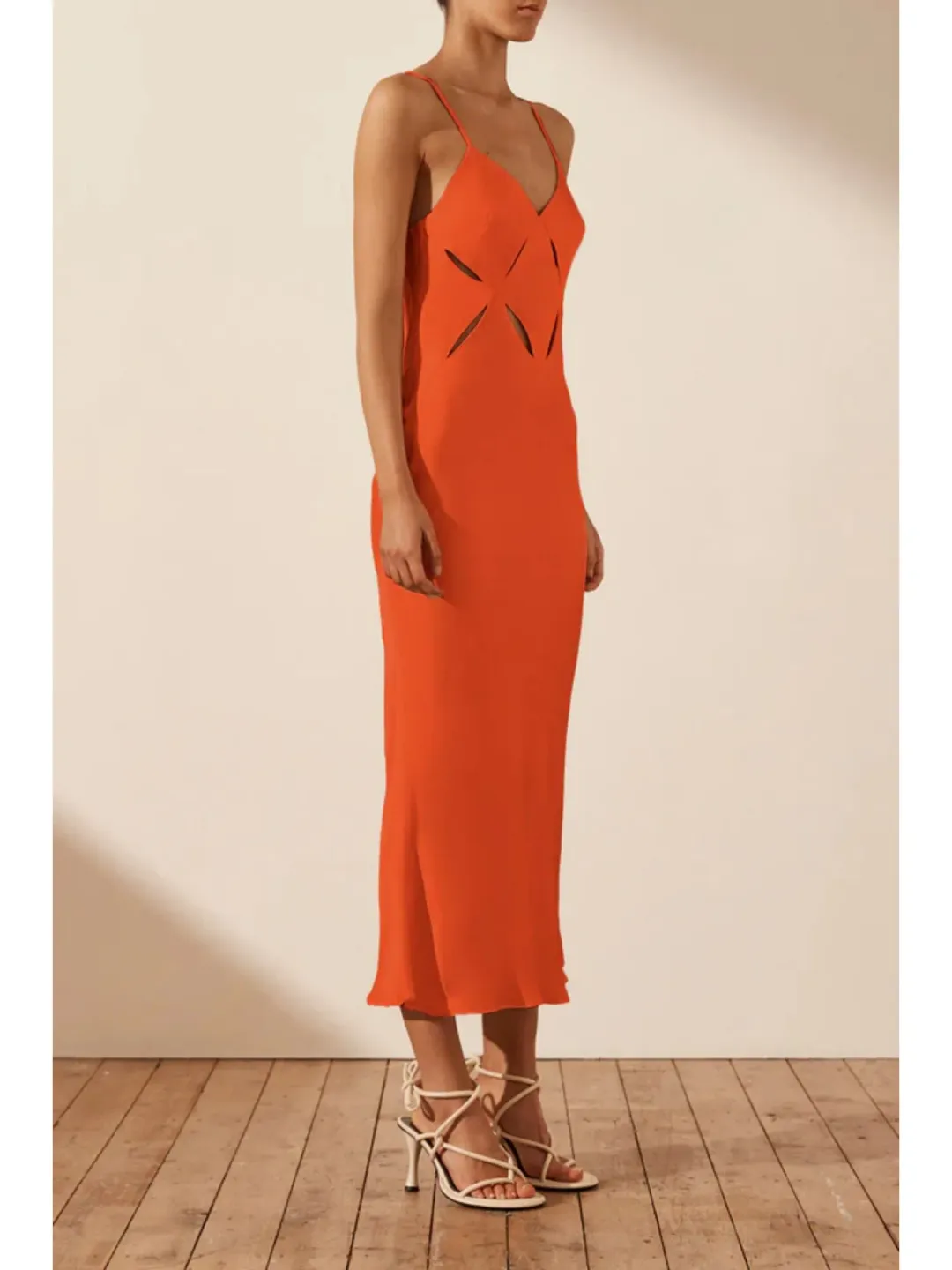 Shona Joy Milo Cut Out Midi Dress Hibiscus Size AU 6 for rent on The Volte - main image