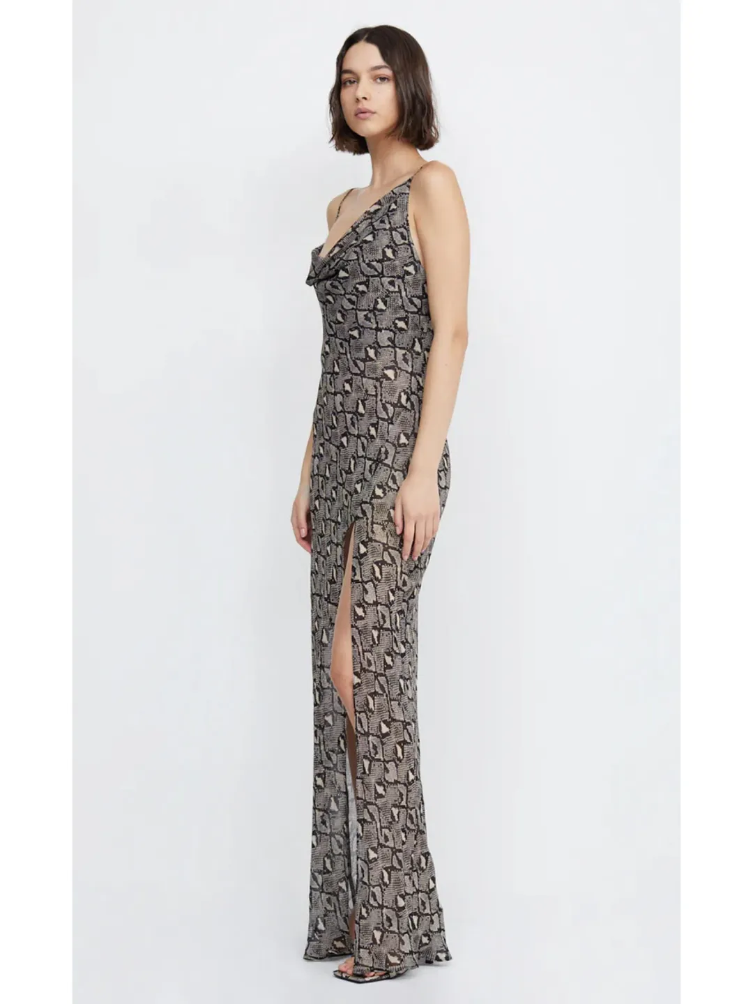 Bec & Bridge Portia Drape Dress in Python Size AU 12 for rent on The Volte - main image