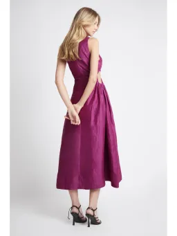 Aje Chateau Cut Out Midi Dress Fuchsia Size AU 10 for rent on The Volte - image 4