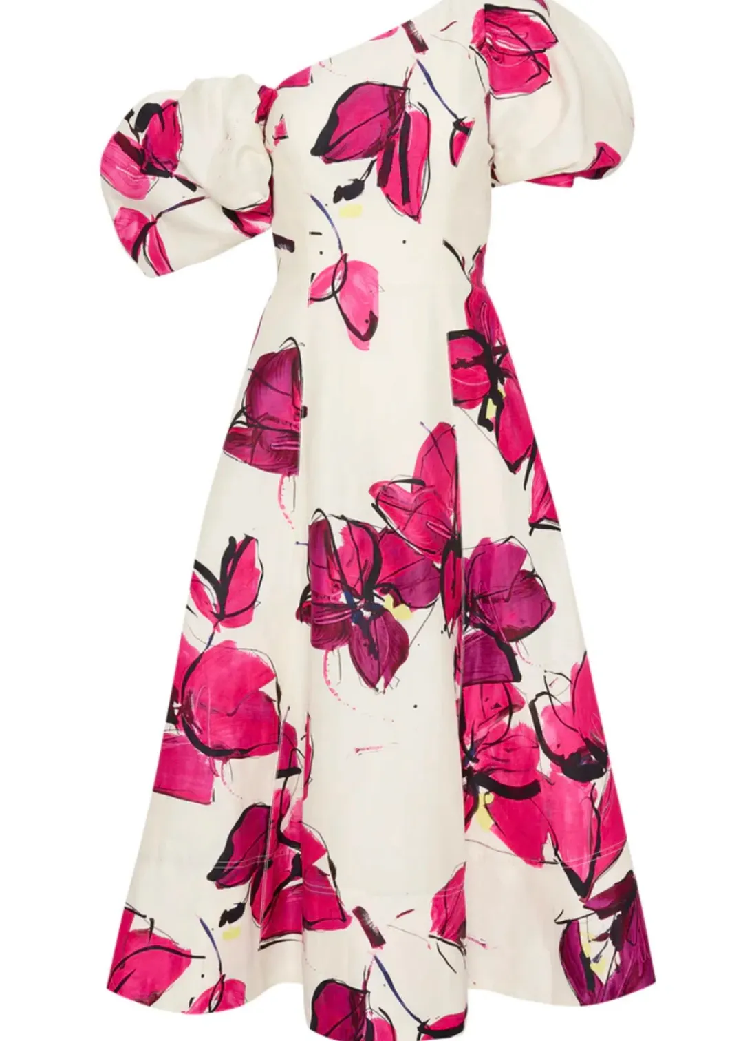 Aje Tulip Sleeve Midi Dress Falling Florals Size AU 8 for rent on The Volte - main image