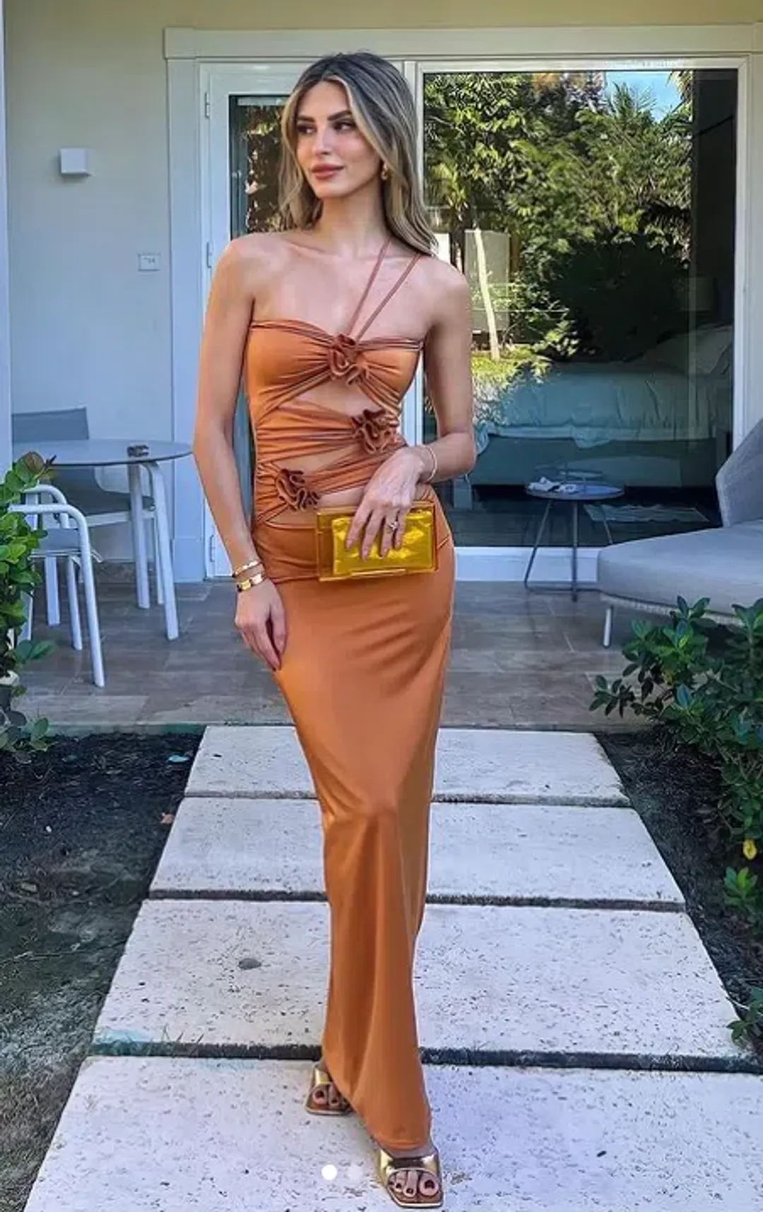 Maygel Coronel Veranera Dress Golden Honey Size 8 for rent on The Volte - main image
