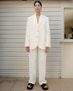Camilla & Marc Raleigh Two-Piece Suit Cream Size 10  for rent on The Volte - image 3