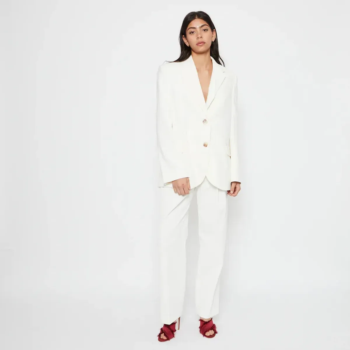 Camilla & Marc Raleigh Two-Piece Suit Cream Size 10  for rent on The Volte - main image
