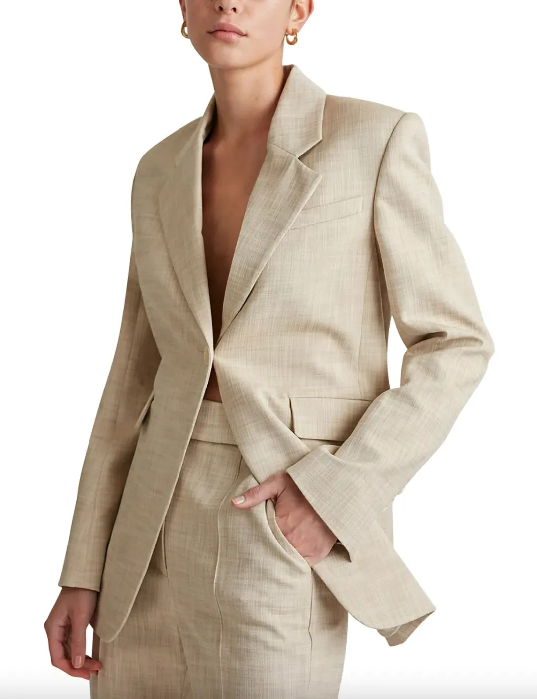 Camilla & Marc Abrera Two-Piece Suit Beige Size 8 for rent on The Volte - main image