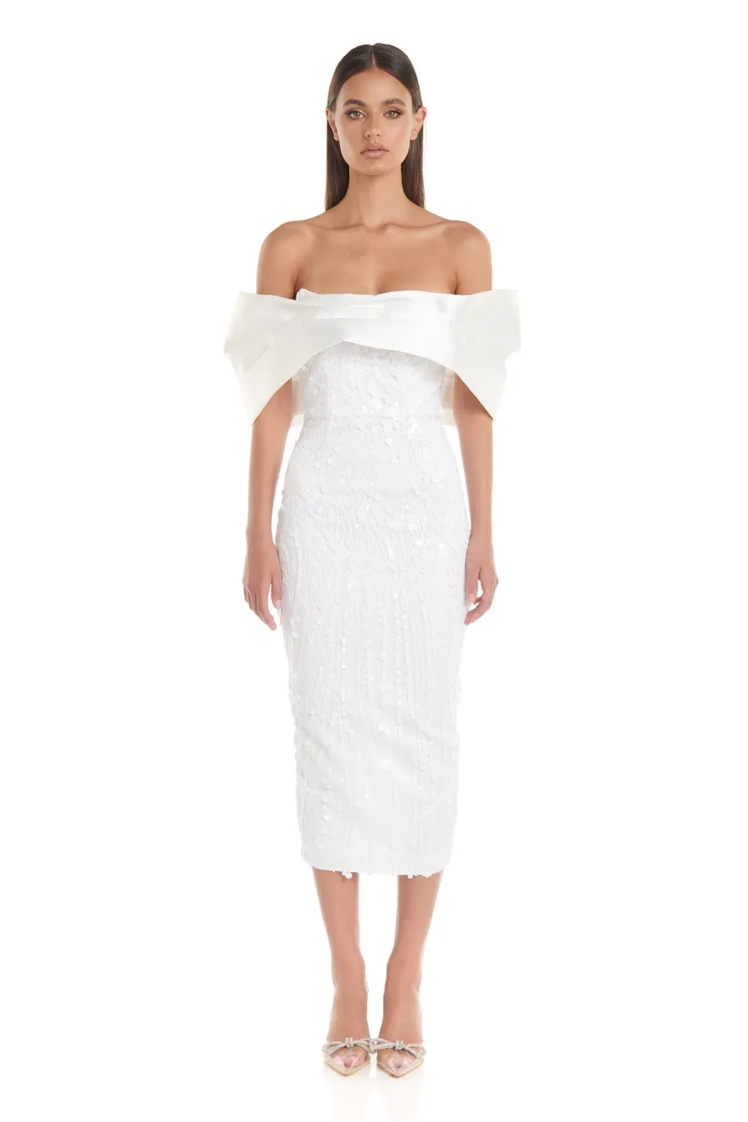 Eliya The Label Tanya Midi Dress White Size S / AU 8 for rent on The Volte - main image