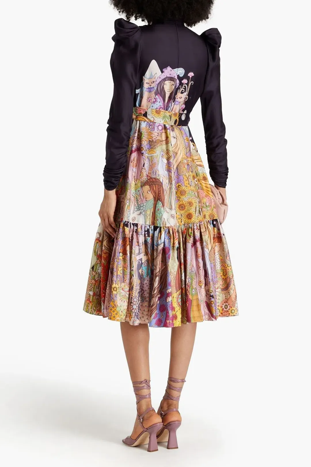 Zimmermann Celestial Gathered Frill Midi Dress Midnight Star Girls Size 0 / AU 8 for rent on The Volte - main image