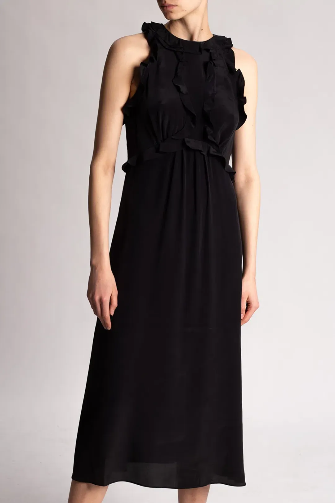 Zimmermann Frilled Picnic Midi Dress Black Size 0 / AU 8 for rent on The Volte - main image