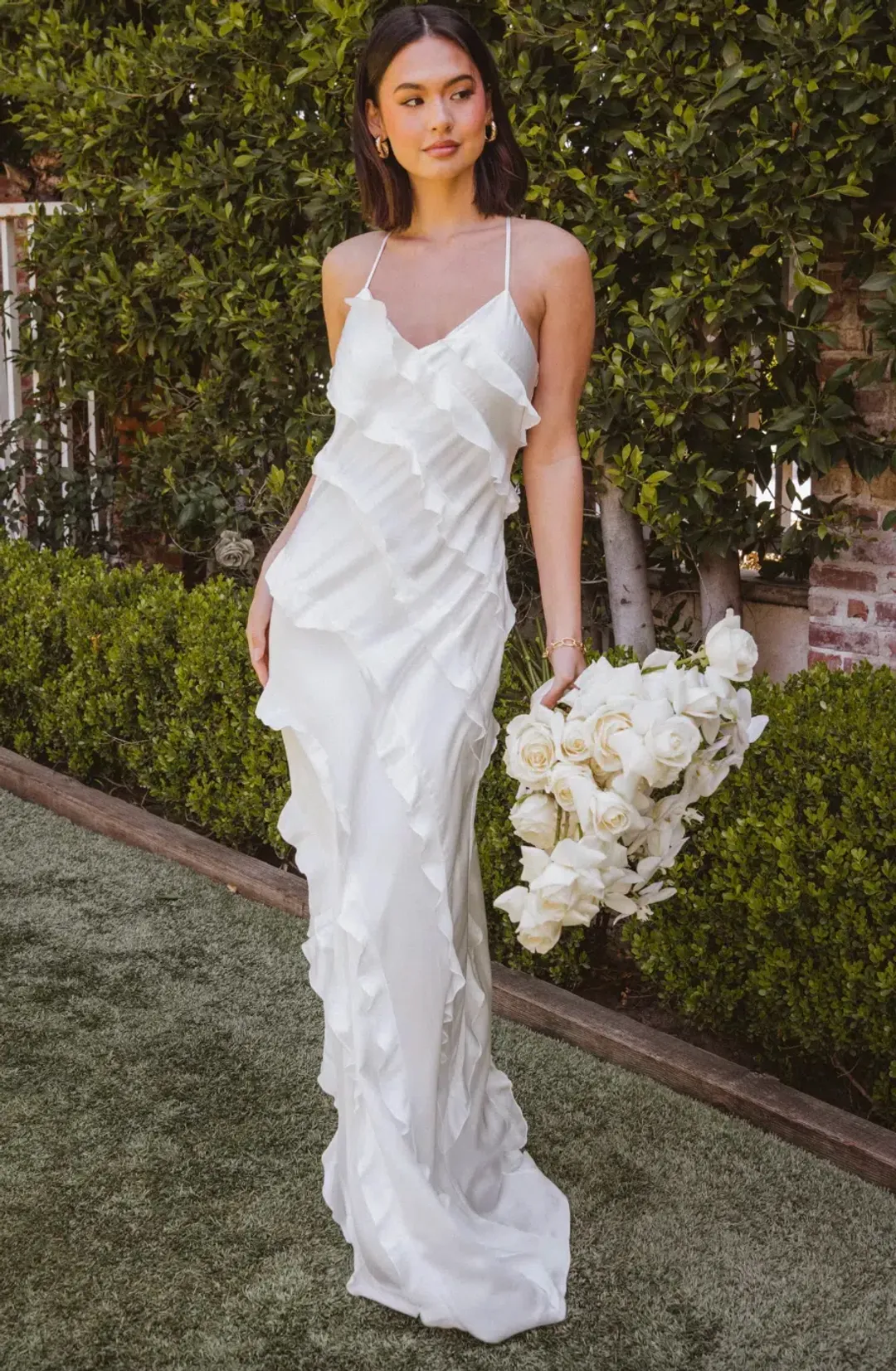 Show Me Your Mumu Romance Ruffle Dress Ivory Size XL (14 - 16) for rent on The Volte - main image