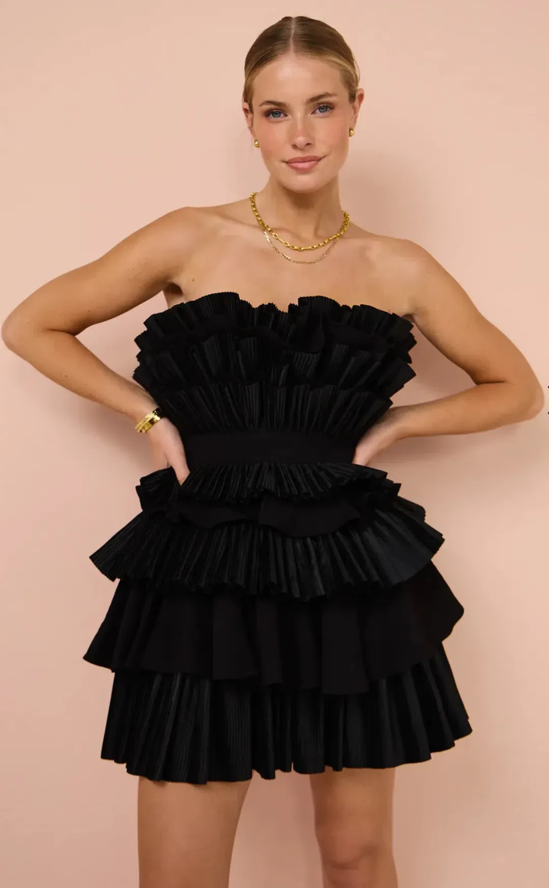 Acler Elsher Mini Dress Black Size 6 for rent on The Volte - main image