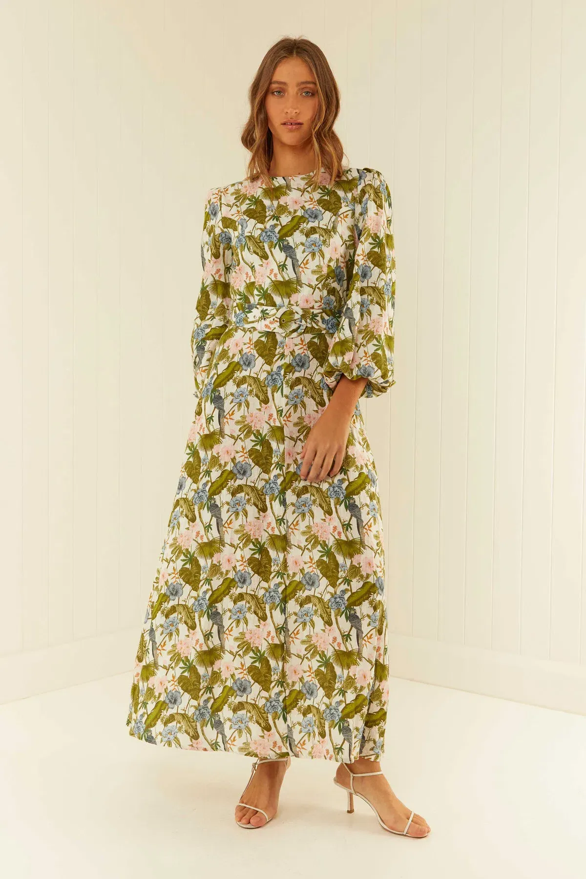 Palm Noosa Melrose Midi Dress in Jungle Print Size 8 for rent on The Volte - main image