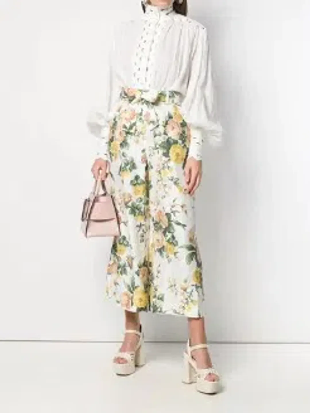 Zimmermann Zippy Wrap Bodice & Crop Flare Set Floral Size 1 / AU 10 for rent on The Volte - main image