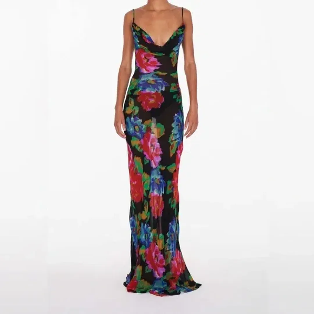 Rat & Boa Casablanca Dress Black Floral Size AU 4 for rent on The Volte - main image